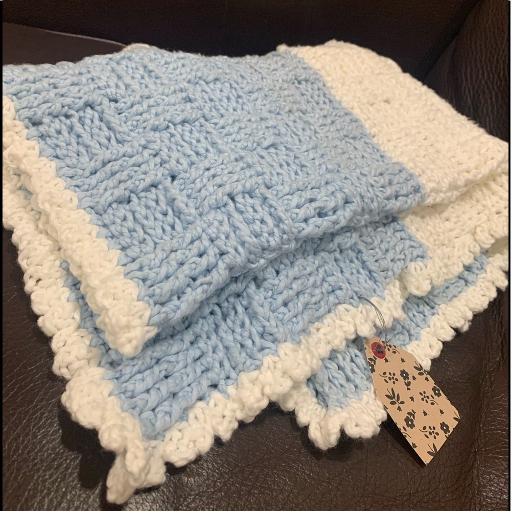 Cotton crochet baby blanket